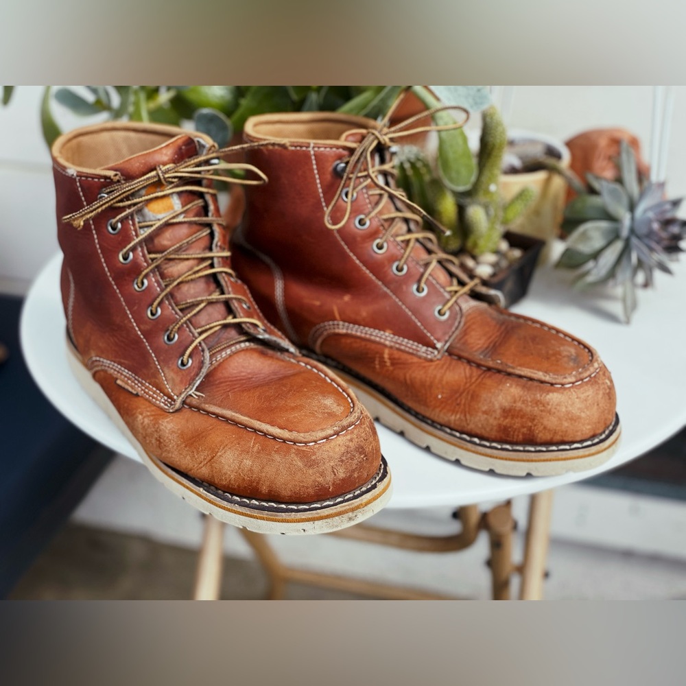 Carhartt 6” Steel Toe Wedge Boot Full Grain Leather Waterproof size 10.5